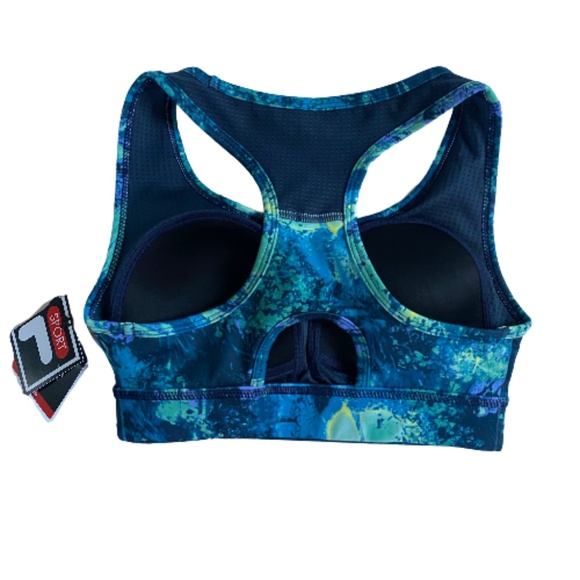 FILA SPORT Sports Bra Performance Medium Workout Wire Free Blue X-Small - Picture 3 of 5